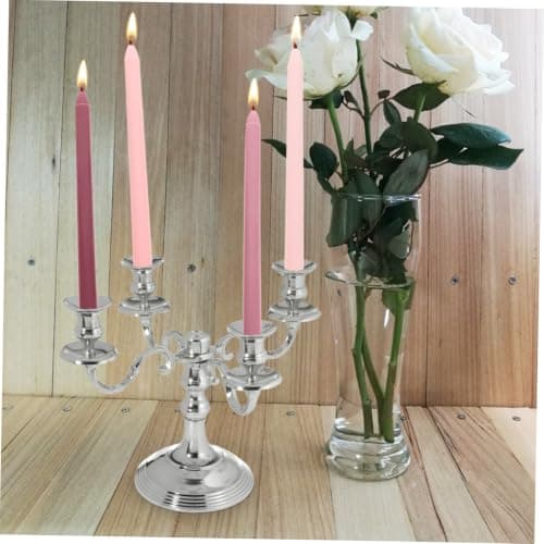 4Pcs Long Pole Scented Taper Candles, Smokeless Pink Paraffin — view 6