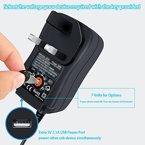 30W Universal Power Adapter, Dalugo 3V 4.5V 5V 6V 7.5V 9V 12V 2A AC/DC Switching Power Supply Charger with 8 Adaptor Tips for 3V-12V Household Electronics,Led Strip,Speakers,TV Box and More Devices — view 2