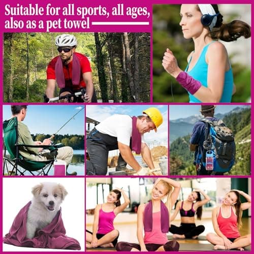 VAKKI Cooling Towel, Ice Cold Sports Sweat Towels for Instant Relief Perfect Coolings Scarf Neck,Forehead, Wristband, Bandana, Stay Cool from Over Heating During All Kinds of Sport and Exercise — view 6
