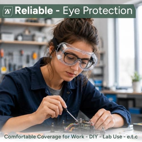 Zuvo Safety Goggles – Clear Anti-Fog Protective Glasses for Work, Lab, and DIY – Impact & Dust Resistant Eye Protection — view 4