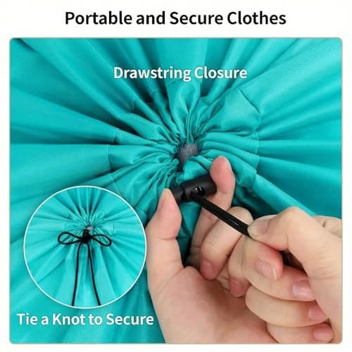 CJWLKJ 2-Pack XL Travel Laundry Bags, Machine Washable Dirty Clothes Organizer with Drawstring,Large Enough to Hold 4 Loads of Laundry, Easy Fit a Laundry Hamper or Basket(Sky Blue+Black, 24" x 36") — view 3