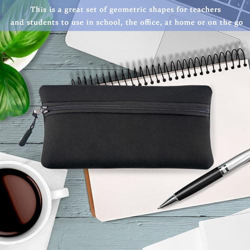 17 Pcs Stationary Sets, Maths Sets For Secondary School, Secondary School Stationery Set, Back To School Stationery Ruler Set For Office, Home Or School, Mathematical Set, Pre Filled Pencil Case Black — view 4