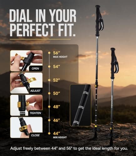 SmartstickX Trek Lock Trekking Pole Set of 2 w/Dual Lock & Cork-EVA Grip — view 5
