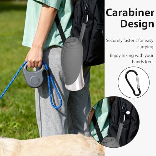 vsshe Travel Dog Water Bottle, Insulated Stainless Steel Dog Drinking Water Bottle, Portable Pet Cup with Drinking Cup and Bowl, for Puppies Cats Hamsters Rabbits and Outdoor Hiking, Travel, 700ml — view 5
