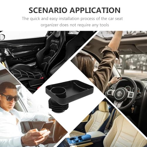 MOBUTOFU Car Seat Tray Organizer for Travel and Car Rides Black — view 3