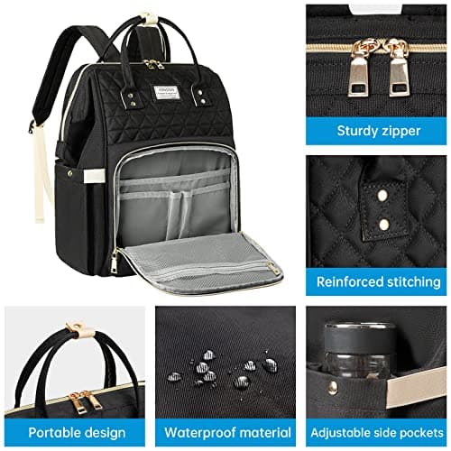 VSNOON Laptop Backpack for Women, 17.3 Inch Travel Backpack Wide Open — view 3