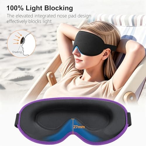 Gritin 100% Blackout Sleep Mask for Women & Men-Zero Eye Pressure Eye Mask — view 2