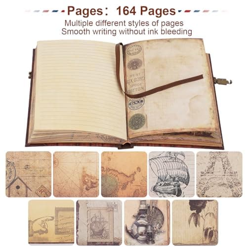 Our Adventure Book Leather Couples Scrapbook Photo Album - 164 Acid-Free Pages, Travel Journal for Anniversaries, Vacations & Date Nights, Pocket-Sized Memory Book, Romantic Gift for Him & Her — view 3