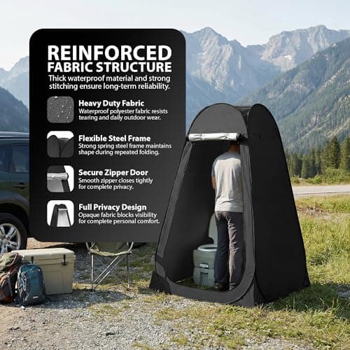 ZENO Pop Up Tent | Toilet Privacy Tent for Camping | Portable Pop Up Tent | Shower Tent For Outdoor Changing Dressing and Camping | Ideal for Fishing, Beach, Picnic — view 5