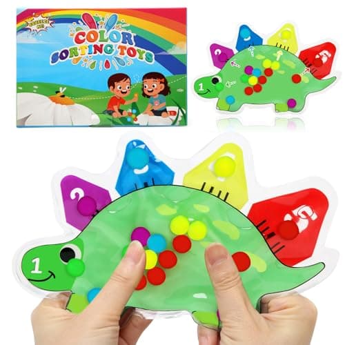 TonStyle Montessori Travel Toys for Toddlers, & Kids, Preschool Fine Motor Skills for Autism, Fidget Color Matching Travel Toys, Calm Down Toy, Travel Plane Birthday Gifts for Boys/Girls