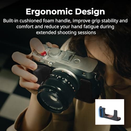 SMALLRIG Genuine Leather Case Kit for FUJIFILM X-E5, Vintage Half-Body Shell for FUJIFILM X-E5, with Shoulder Strap,Black - 5450 — view 4