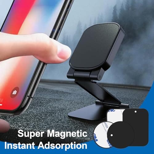 Magnetic Phone Mount Metal Plates, 6 Black Adhesive Discs for Car Holders — view 6