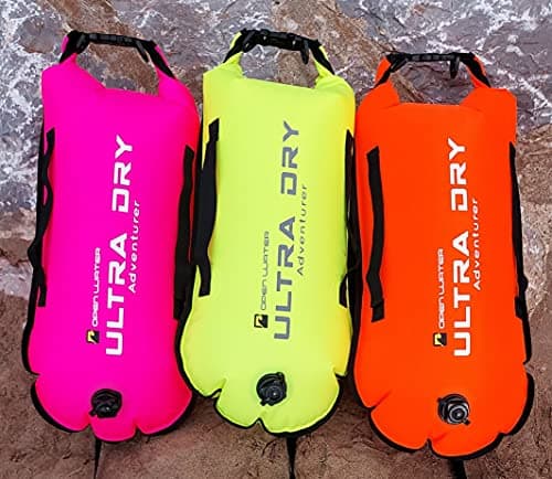 Swim Buoy Tow Float Highly Visible Swimming Float Dry Bag with Adjustable Waist Belt, Carry Strap, Waterproof Phone case for Open Water, Water Sports, Swimming 28l Pink — view 6