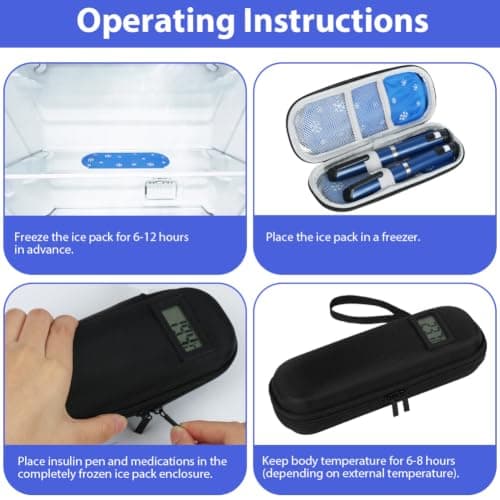 AOOWU Insulin Cooler Travel Case with Temperature Display, TSA Approved — view 6