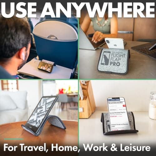 Flight Flap Phone Airplane Phone Holder, Foldable Cell Phone Stand Desk – Flexible Tablet and iPhone Holder for Bed, Desk, Office, Treadmill – Mobile Stand Phone Accessories, Plane Travel Essentials — view 6
