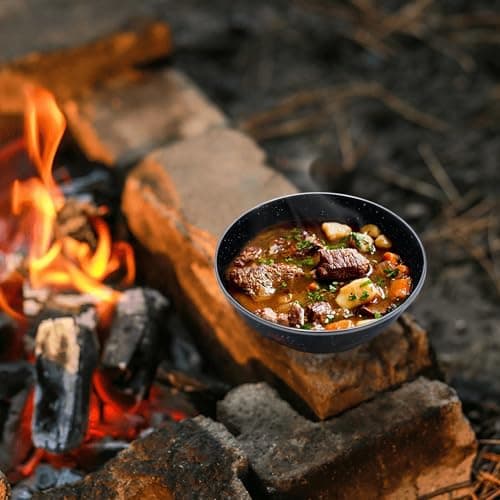 Navoys Enamel Camping Bowl - Black, Heat Resistant, Ideal Accessory for Camping, Picnic, Hiking, Fishing (1 Bowl) — view 5