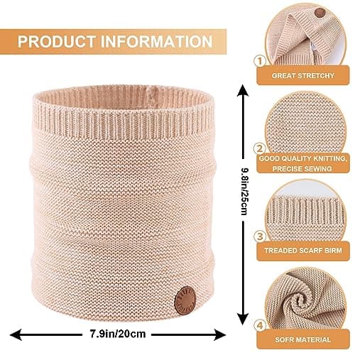XIAOHAWANG Knitted Baby Boys Girls Scarf Warm Autumn Winter Toddler Scarves Cotton Kids Neck Warmer (Tie-dye Khaki) — view 6