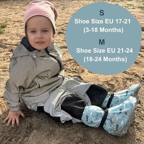 HECKBO baby rain booties without fleece rain shoe covers - Sea - 3-18 months - overshoes crawling shoes — view 2