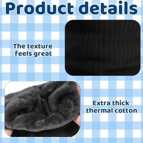 2 Pack Winter Neck Warmer Fleece Infinity Snood Scarf for Mens Women Thermal Knitted Neck Gaiter for Cycling Motorcycle Ski Sports, Neck Warmer for Men, Ski Neck Warmer for Winter Outdoor Sports — view 4