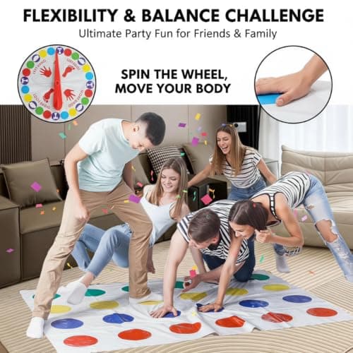 XIMU-SHANGDIAN Twister Floor Mat Multi-Player Balance Party Game for Adults — view 6