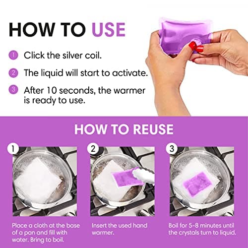 Wremedies for Easier Living Reusable Hand Warmers Gel Click & Heat for Cold Hands Pack of 4 Heat Pads Pocket Warmers Instant Heat Arthritis Aid No Electric Required — view 4