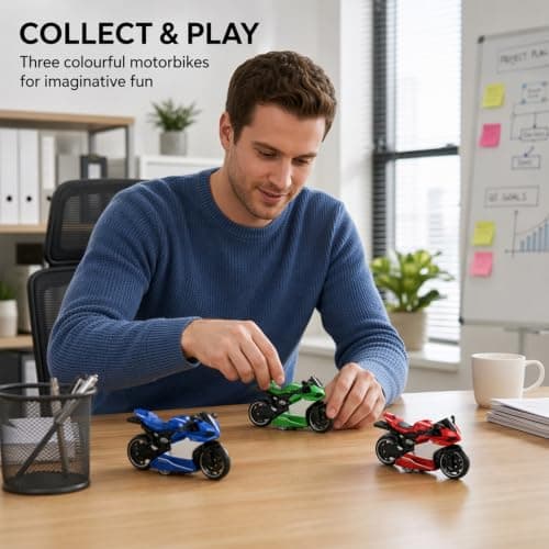 Dfiupdn 3-Pack Mini Motorbike Model Set, Dirt Bikes Model — view 4