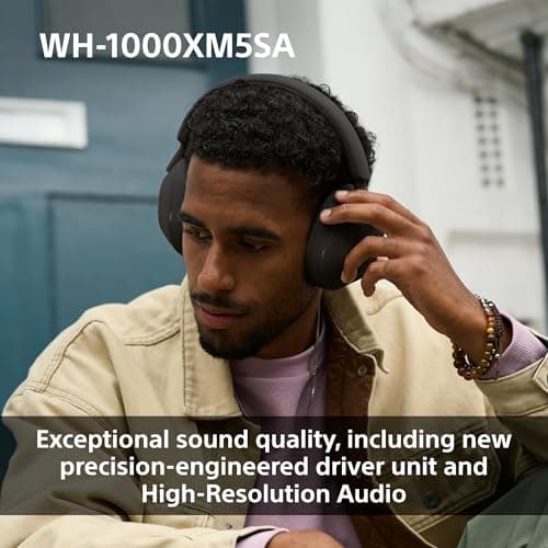 Sony WH-1000XM5SA Special Edition Soft Case Premium Noise Cancelling Wireless Over-Ear Headphones, Bluetooth, Clear Call Quality, Hi-Res Audio, Up to 30hr Battery Life, iOS & Android - Black — view 5