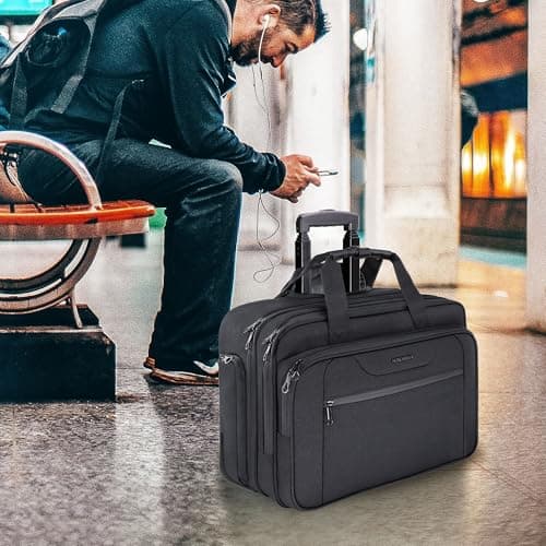 KROSER Rolling Laptop Bag Wheeled Briefcase Fits Up to 17.3 Inch Laptop — view 6