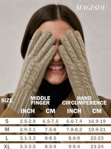 MAGISDU Alpaca Wool Winter Thermal Gloves Womens Touchscreen Jacquard Knit — view 6