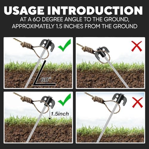 Taylor & Brown 20 Pack Heavy Duty Tent Pegs - Durable Galvanised Steel Ground Stakes Rust-Resistant Tent Pegs Metal Heavy Duty for Camping, Gazebos, Hiking & Outdoor — view 5