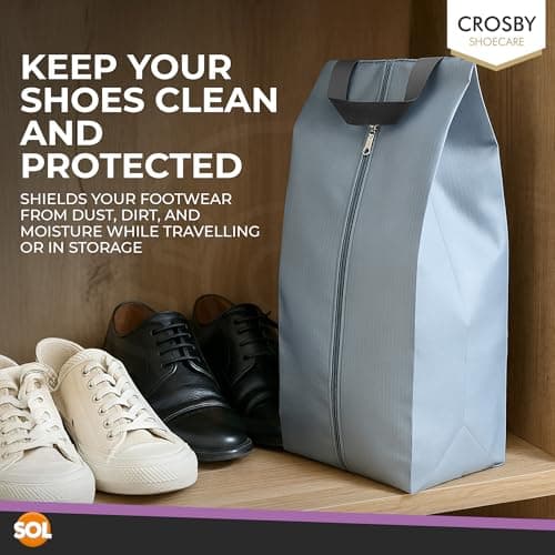 SOL 1pk Water Resistant Travel Shoe Bag - Zipped Organiser Shoe Bag — view 4