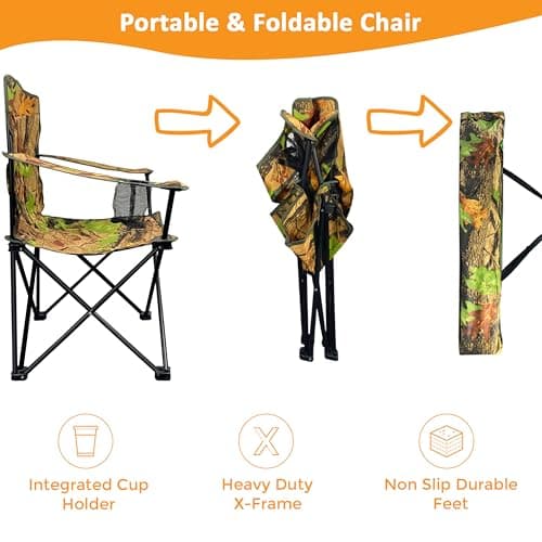 Crystals Camping Chair Heavy Duty, Compact Structure, Lightweight, Waterproof & Foldable with Cup Holder, Ideal for Garden, Fishing, Picnic, Camping & Travel Comfort (One Chair) — view 6
