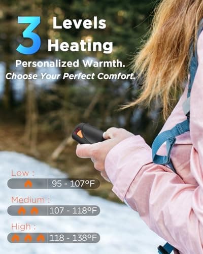 Hand Warmers Rechargeable with Charging Case, 14000mAh Dual-Sided Electric Portable Hand Warmers, Long-Lasting Heat for Cold Hands, Camping, Golf, and Gift for Women & Men - Pink — view 4