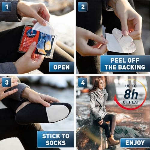 THE HEAT COMPANY Foot Warmer - 40 Pairs - EXTRA WARM - Adhesive - Foot Warmers - 8 Hours Warm Feet - Instant Heat - Air Activated - Purely Natural — view 3