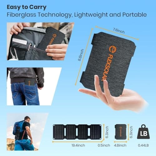 FlexSolar 10w Portable Solar Charger 5V USB Small Foldable Solar Panel — view 2