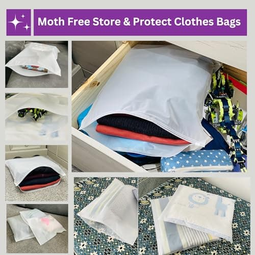 Moth Free Store & Protect Clothes Bags Ziplock Bags for Storage Hospital Maternity School Trips Wardrobe Waterproof Camping Travel Holidays Organiser Odour Free Reusable Eco Friendly… ((50 x 40) cm) — view 6