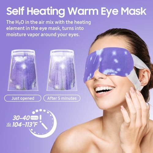 BeHoomi Lavender Scented Steam Eye Mask – 10 Pack, Self-Heating Warm Compress for Eyes, Soothing Moist Heat Relief, Relaxation & Sleep Aid, Perfect for Travel, Spa & Gifts — view 5