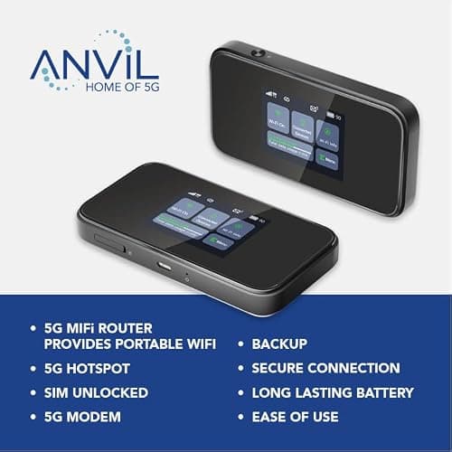 Anvil HL-873 5G MiFi Router - Secure Portable Travel Router with up to 1.6Gbps Connectivity Speed | 10hr Full Charge, Perfect for Remote Workers, Travellers & Digital Nomads. — view 2