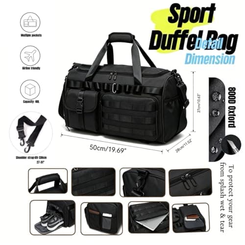 Military Tactical Holdall Gym Bag for Men and Women, 3 in1 Sports Duffle — view 5