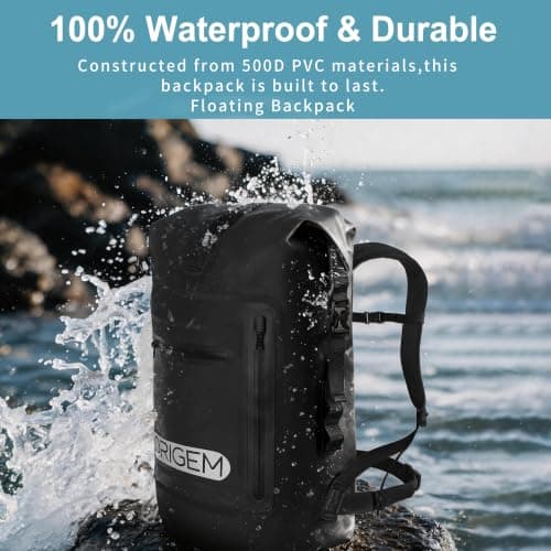 Origem Waterproof Backpack 35L-85L Dry Bag for Swimming (Dark Black, 35L) — view 2