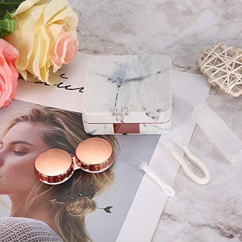Ycnpeatt Marble Travel Contact Lens Case with Mirror — view 5