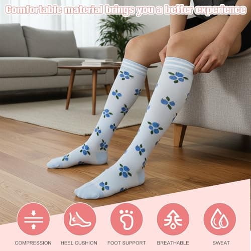 Zuimei 6 Pairs 20-30 mmhg Compression Socks for Women Men — view 4