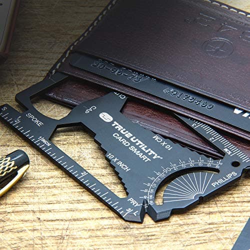 True Utility Cardsmart - 30 in 1 Pocket Multi Tool Swiss Card - Stainless Steel Multitool Wallet Card with Wrench, Screwdriver, Can Opener, Bottle Opener & Pry - Compact Multitool Mini Gadget — view 2
