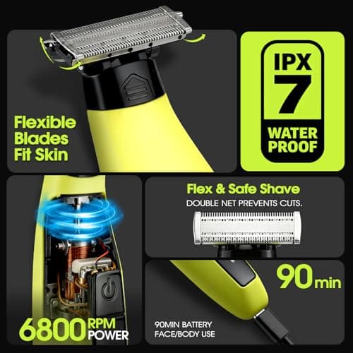 DSP Electric Beard Trimmer and Shaver, Face and Body Hair Trimmer for Men, Travel-Lock, Low-Noise, Electric Razor for Teen Boys, Facial Trimmer for Men, Waterproof — view 3