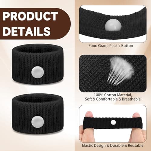 Travel Sickness Bands Pregnancy Nausea Relief Morning Sickness Relief Sea Sickness Acupressure Nausea Relief Band Motion Sickness Bracelets for Cruise-Black+Light Brown+Camel-3 Pairs — view 3