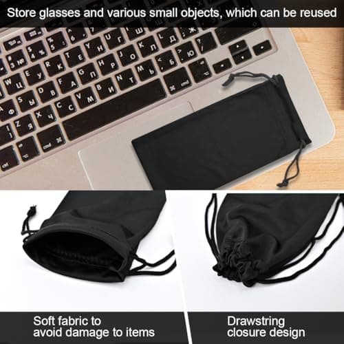 LICQIC Microfibre Sunglasses Soft Pouch, 1 Pcs Black — view 5