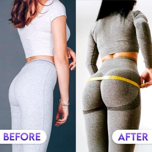 Wide Fabric Resistance Bands for Working Out - 3 Strength Level Non-Slip Exercise Booty Bands for Women & Men - Comes with a Bag and Tape Measure - For Home Gym, Yoga, Pilates - Purple — view 6