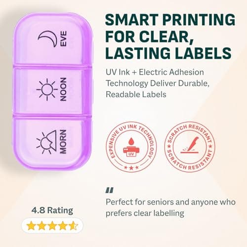 Weekly Pill Box Organiser - Easy to Open 7 Day 3 Times Travel Tablet Box - 7 Inner Pill Cases with Snap Shut Lids - Premium Quality Tablet Organiser for Vitamins & Supplements (Black) — view 4
