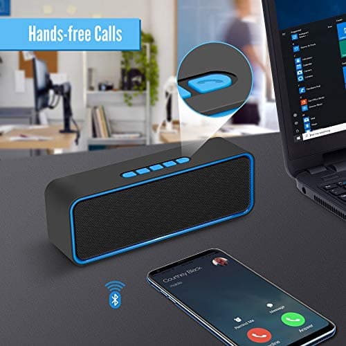 Kolaura Portable Wireless Speaker, Bluetooth 5.0 Speaker with 3D Stereo HiFi Bass, 1500mAh Battery, 12 Hour Playtime (Blue) — view 6