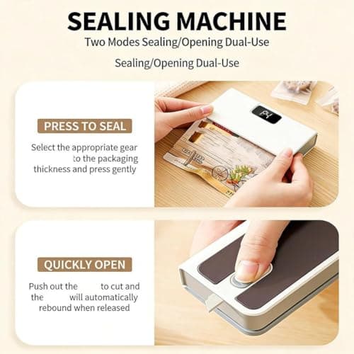 2-in 1 Mini Bag Sealer, Magnetic USB Rechargeable Vacuum Sealer with LED — view 5